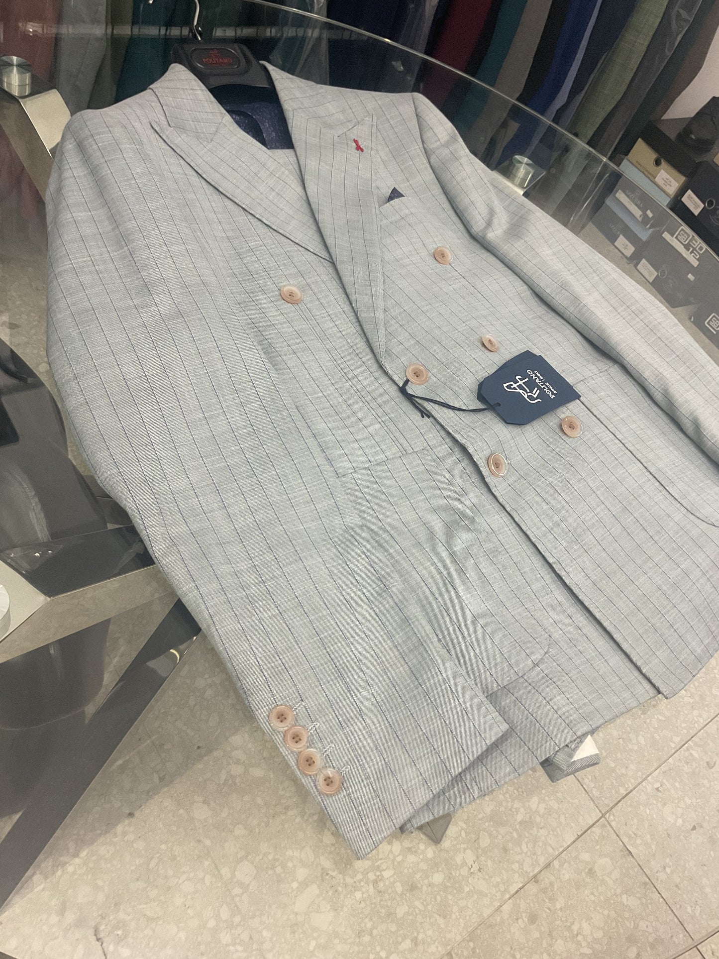 vestito Politano 1990, doppio petto gessato