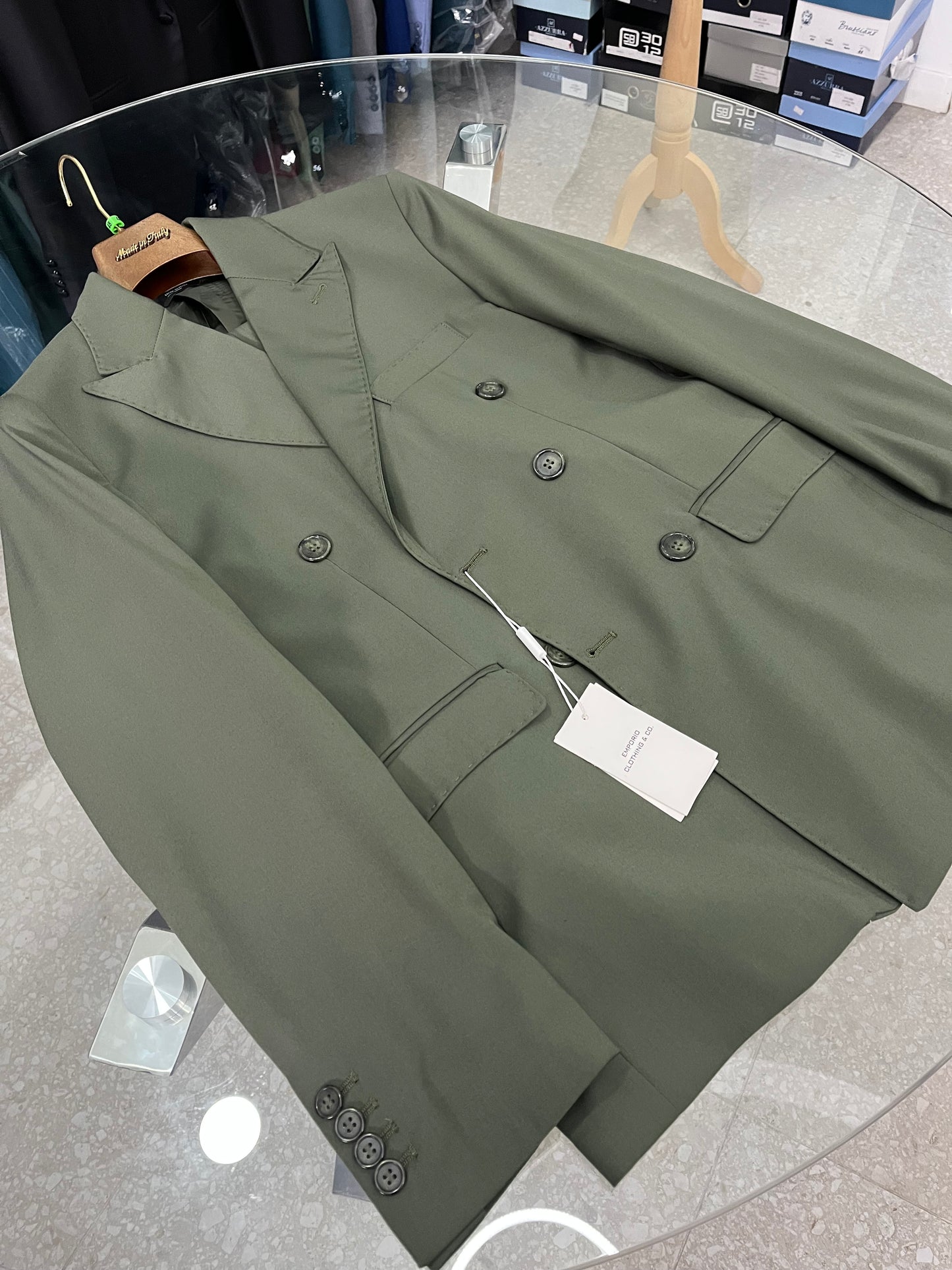 vestito doppio petto verde