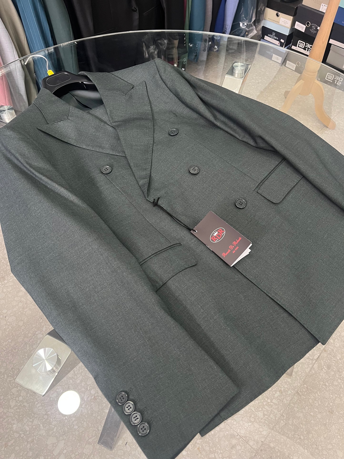 Abito uomo verde grisaglia