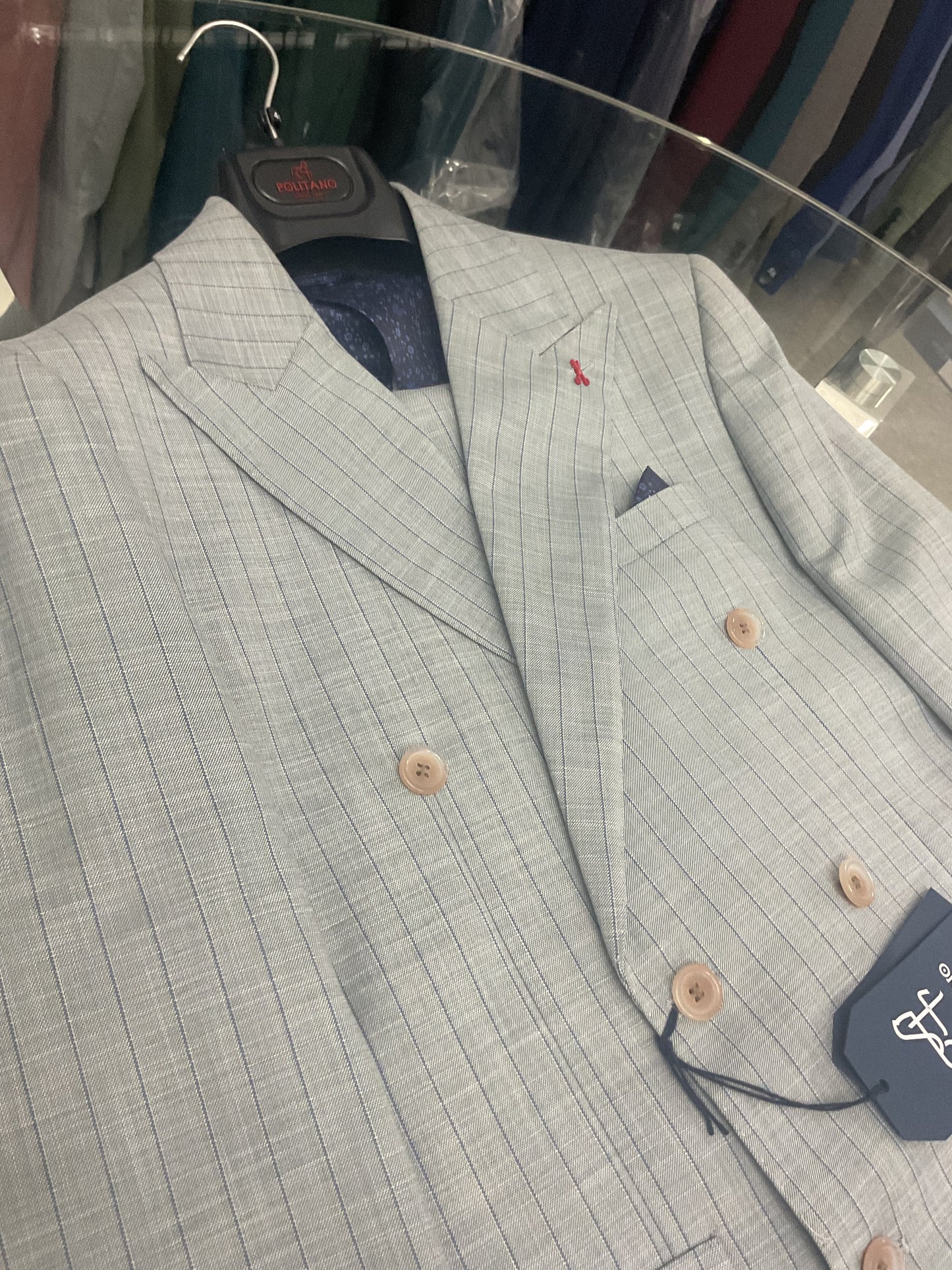 vestito Politano 1990, doppio petto gessato