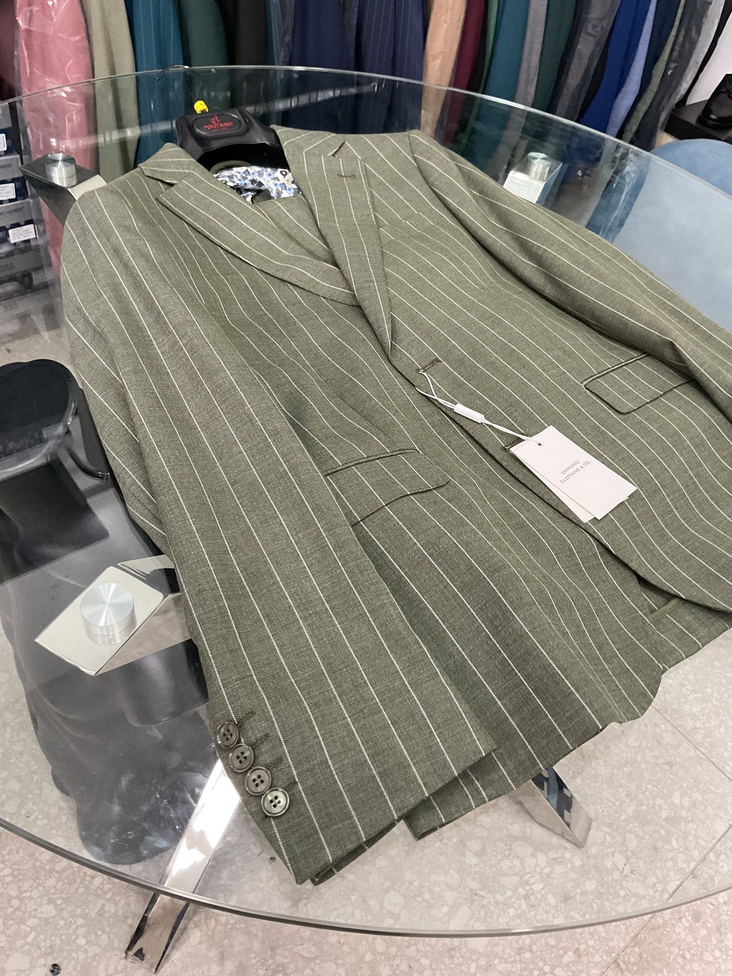 abito Politano 1990, verde gessato