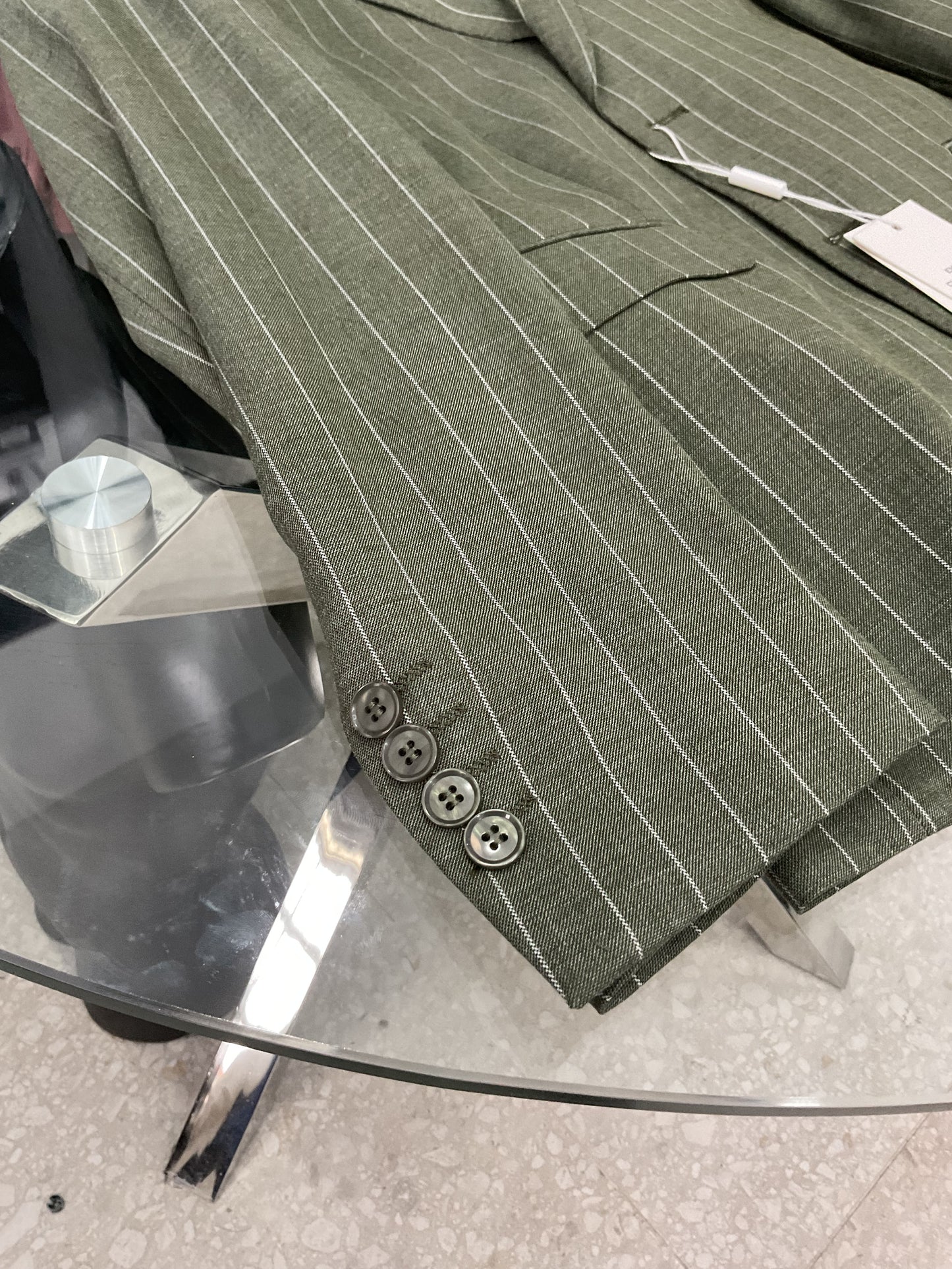 abito Politano 1990, verde gessato