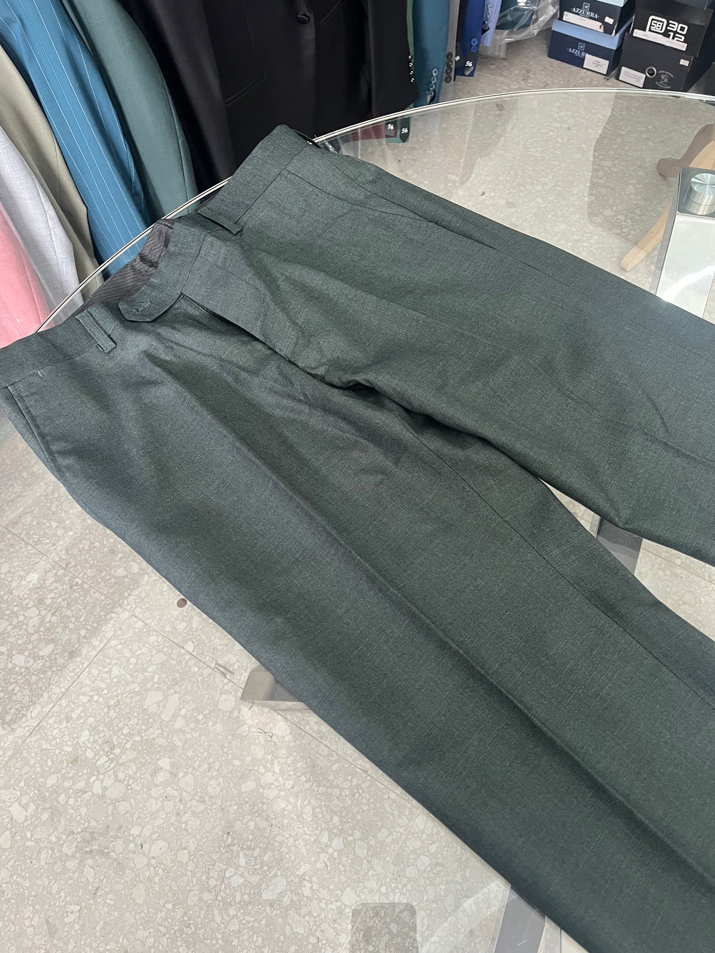 Abito uomo verde grisaglia