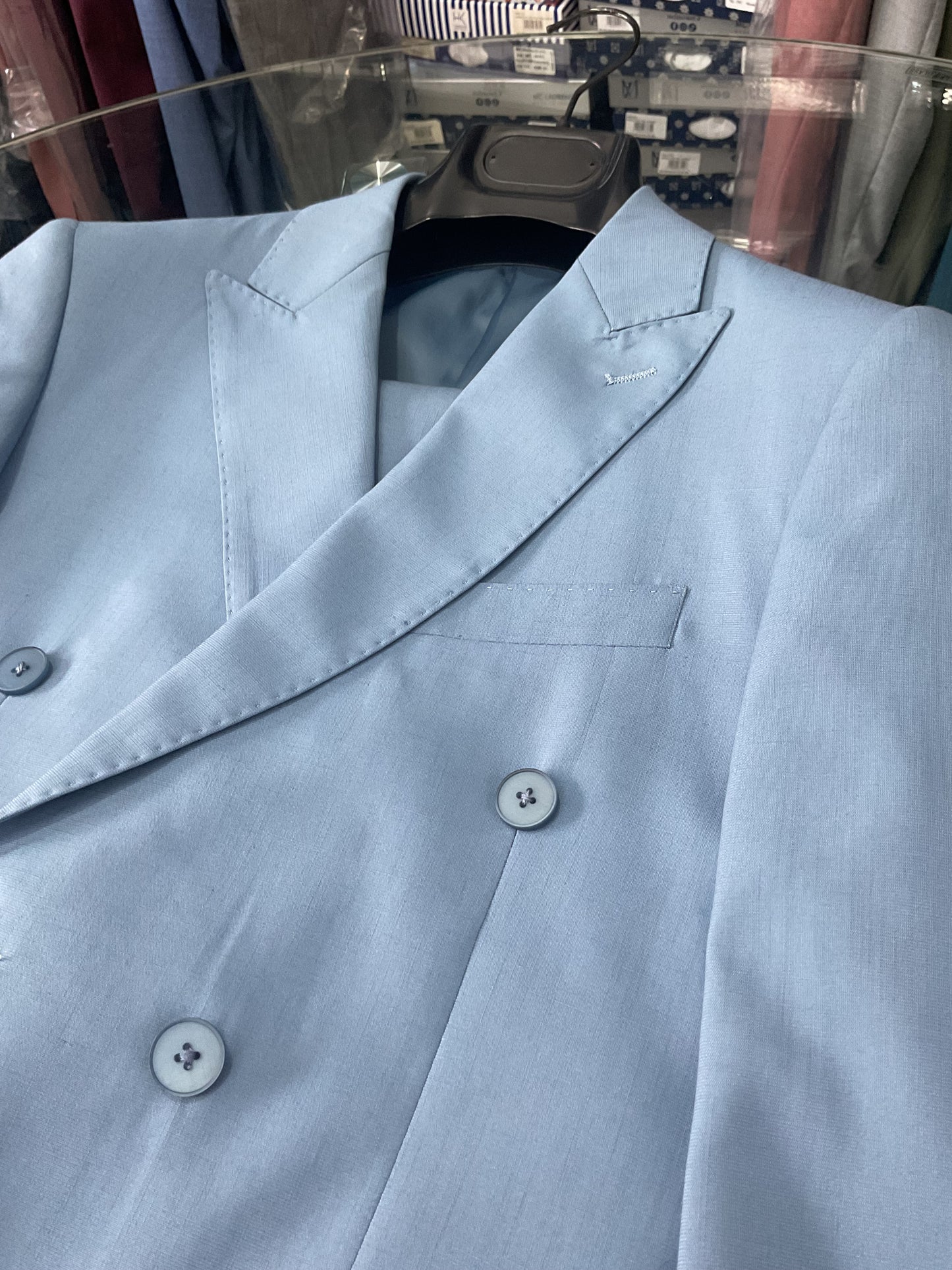 abito emporio, doppiopetto, colore azzurro