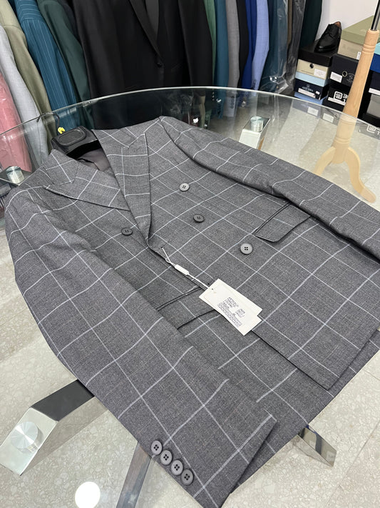 Abito uomo grigio a quadri
