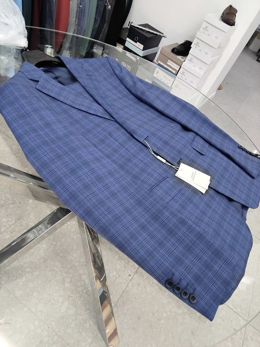 Monopetto blu a scacchi