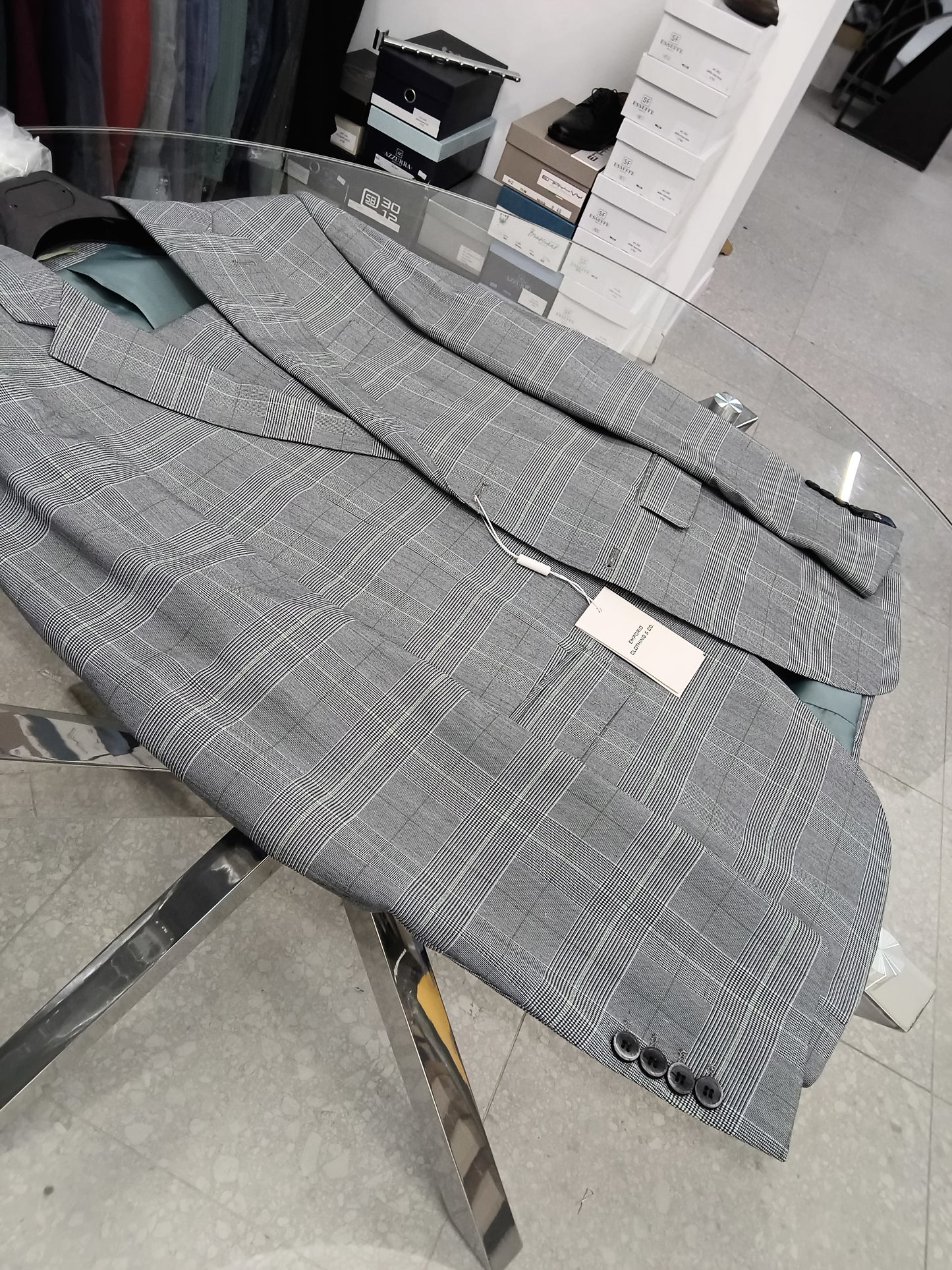 Abito Mono petto grigio a scacchi emporio clothing e co